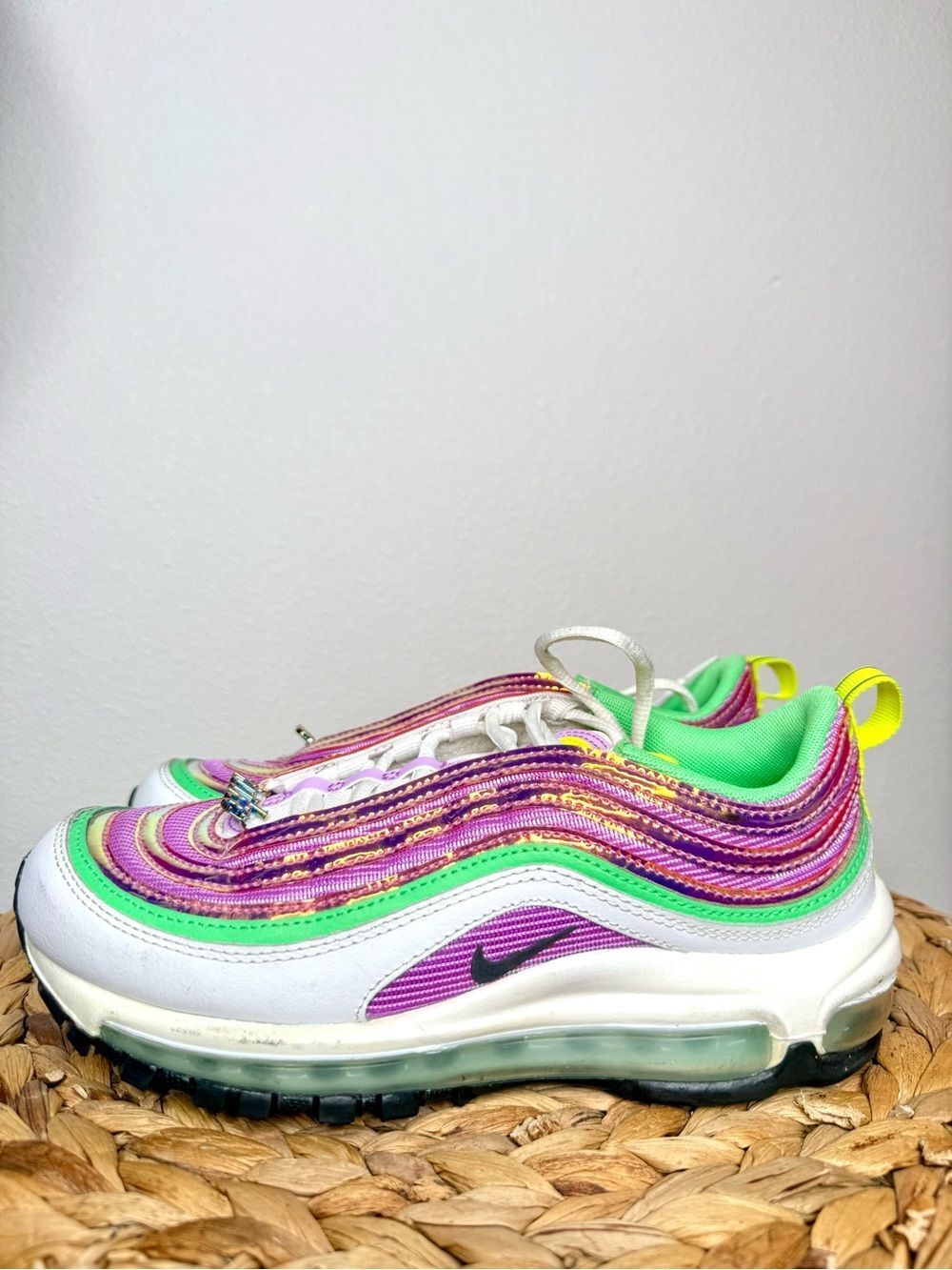 Nike Air Max 97 Shoes Fuchsia Glow-Lemon Venom Fuschia Iridescent Sneakers